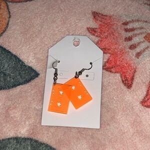 Orange Star Earrings for Kids